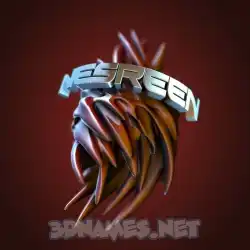 nesreen in Red Twisted style - 3D name wallpaper