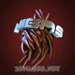 nibas in Red Twisted style - 3D name wallpaper