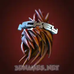 nickey in Red Twisted style - 3D name wallpaper