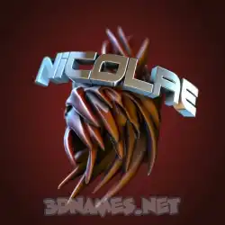 nicolae in Red Twisted style - 3D name wallpaper