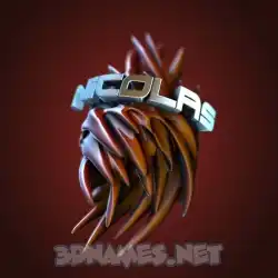 nicolas in Red Twisted style - 3D name wallpaper