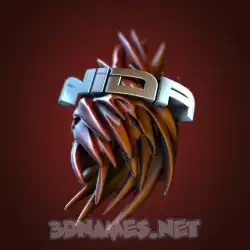nida in Red Twisted style - 3D name wallpaper