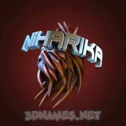niharika in Red Twisted style - 3D name wallpaper