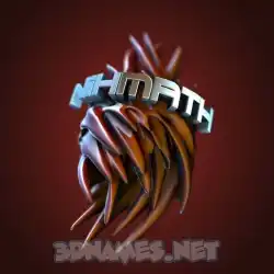 nihmath in Red Twisted style - 3D name wallpaper