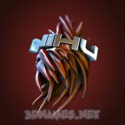 nihu in Red Twisted style - 3D name wallpaper