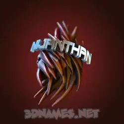 nijanthan in Red Twisted style - 3D name wallpaper