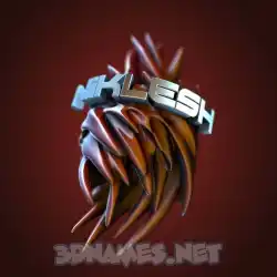 niklesh in Red Twisted style - 3D name wallpaper