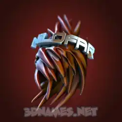 nilofar in Red Twisted style - 3D name wallpaper
