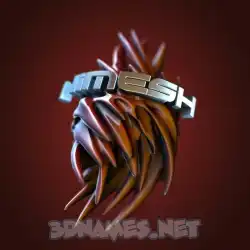 nimesh in Red Twisted style - 3D name wallpaper