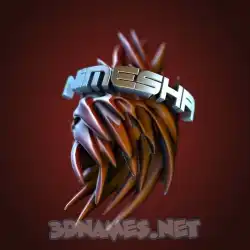 nimesha in Red Twisted style - 3D name wallpaper