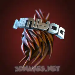 nimiyog in Red Twisted style - 3D name wallpaper