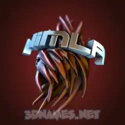 nimla in Red Twisted style - 3D name wallpaper