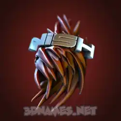nish in Red Twisted style - 3D name wallpaper