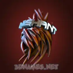 nishant in Red Twisted style - 3D name wallpaper