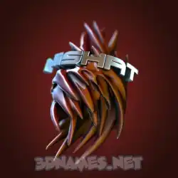nishat in Red Twisted style - 3D name wallpaper