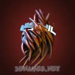nishil in Red Twisted style - 3D name wallpaper