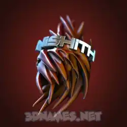nishith in Red Twisted style - 3D name wallpaper