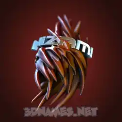 nizami in Red Twisted style - 3D name wallpaper