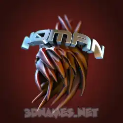 noman in Red Twisted style - 3D name wallpaper