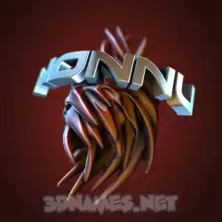 nonnu in Red Twisted style - 3D name wallpaper