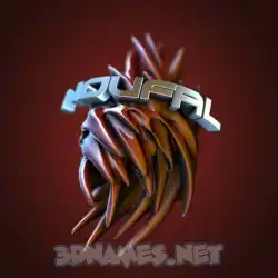 noufal in Red Twisted style - 3D name wallpaper