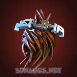 nouha in Red Twisted style - 3D name wallpaper