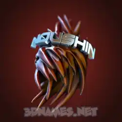 noushin in Red Twisted style - 3D name wallpaper