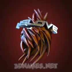 nslove in Red Twisted style - 3D name wallpaper