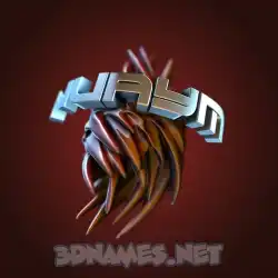 nuaym in Red Twisted style - 3D name wallpaper
