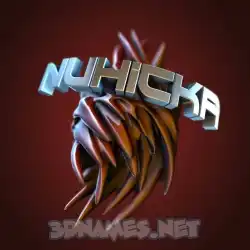 nuhicka in Red Twisted style - 3D name wallpaper