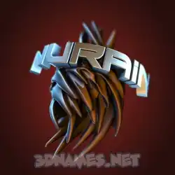nurain in Red Twisted style - 3D name wallpaper
