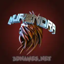 nurendra in Red Twisted style - 3D name wallpaper
