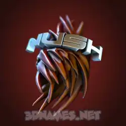 nush in Red Twisted style - 3D name wallpaper