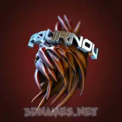 pournou in Red Twisted style - 3D name wallpaper