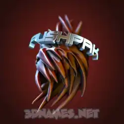 pushpak in Red Twisted style - 3D name wallpaper