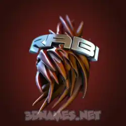 rabi in Red Twisted style - 3D name wallpaper