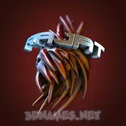 rajat in Red Twisted style - 3D name wallpaper