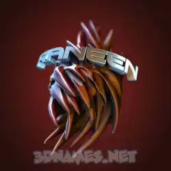raneen in Red Twisted style - 3D name wallpaper