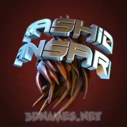 rashid ansari in Red Twisted style - 3D name wallpaper