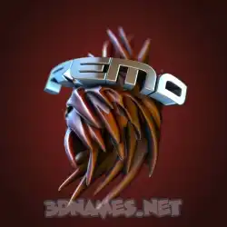 remo in Red Twisted style - 3D name wallpaper