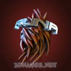 runa in Red Twisted style - 3D name wallpaper