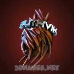 ruthvik in Red Twisted style - 3D name wallpaper
