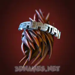 seabastian in Red Twisted style - 3D name wallpaper