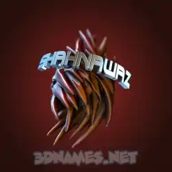 shahnawaz in Red Twisted style - 3D name wallpaper
