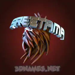 sreetama in Red Twisted style - 3D name wallpaper