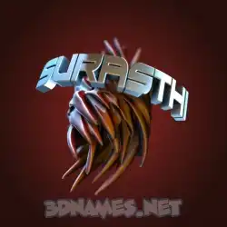 surasthi in Red Twisted style - 3D name wallpaper