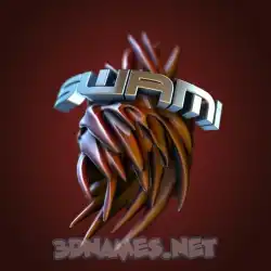swami in Red Twisted style - 3D name wallpaper