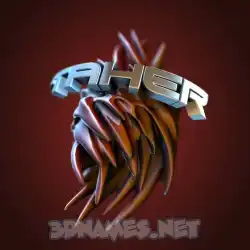 taher in Red Twisted style - 3D name wallpaper
