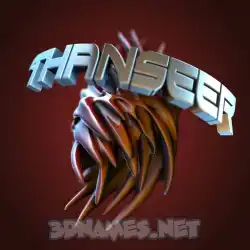 thanseer in Red Twisted style - 3D name wallpaper