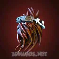 trishul in Red Twisted style - 3D name wallpaper